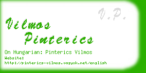 vilmos pinterics business card